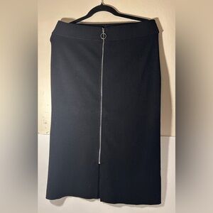 Catherine Malandrino Black Pencil Skirt with Silver Zipper
